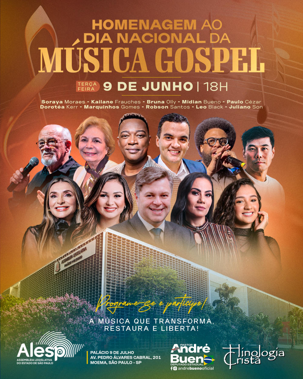 Dia Nacional da Música Gospel – Homenagem ALESP – Pastor André Bueno