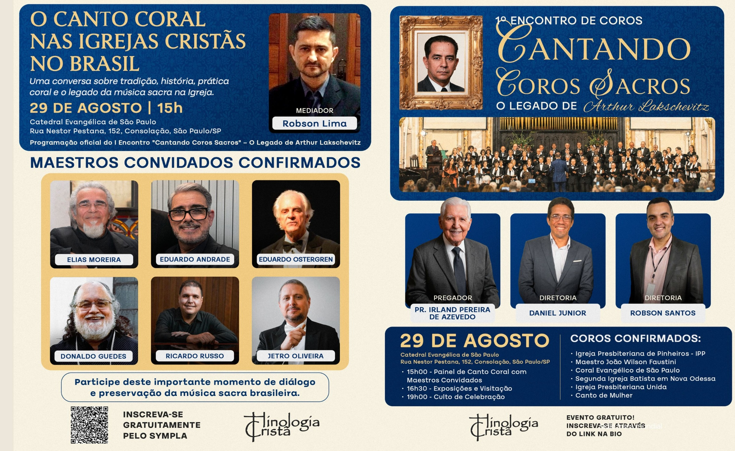 I Encontro “Cantando Coros Sacros” celebra o legado da música sacra e reúne grandes nomes da hinologia brasileira em São Paulo